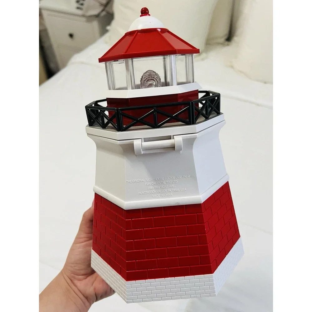 Vintage Light House Cookie Jar 1999 Turns On-Adding Cookies‎ Holiday Christmas